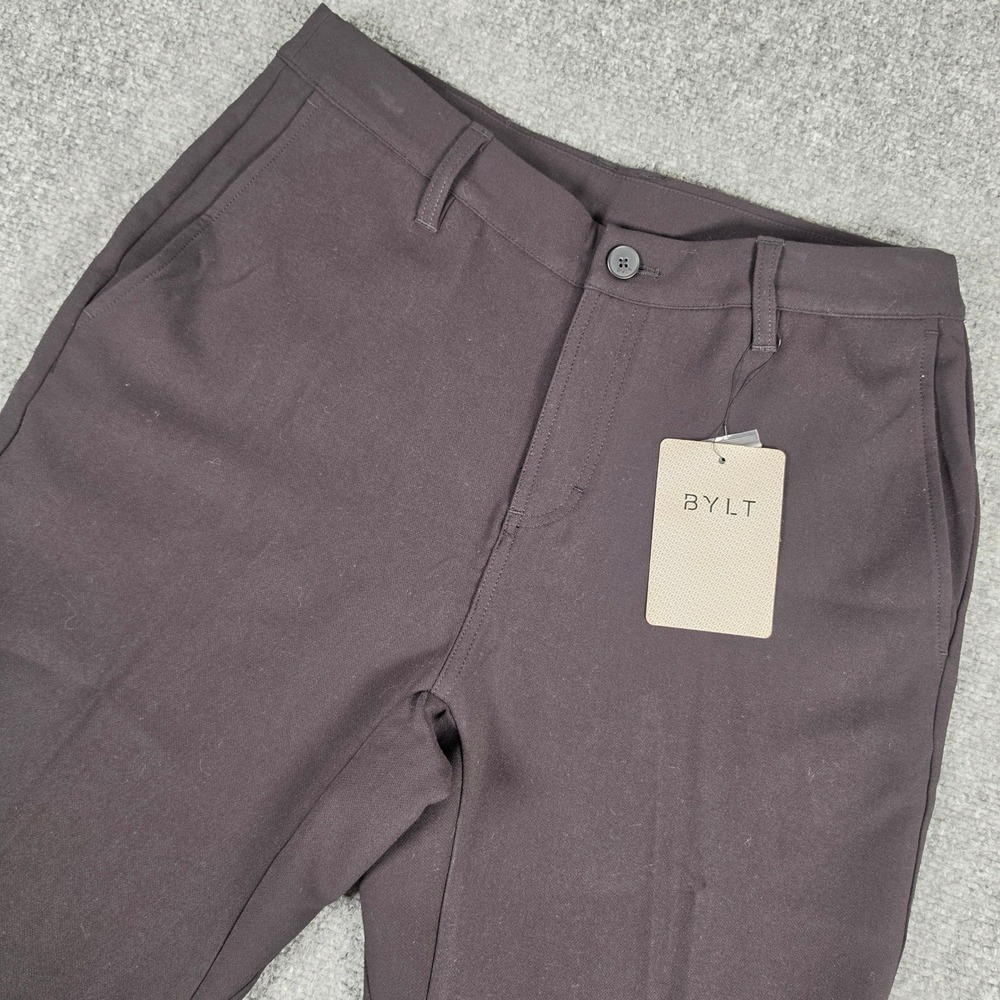BYLT Executive Pant 2.0 Tall Mens 32 Black Slim Straight Trousers NWT